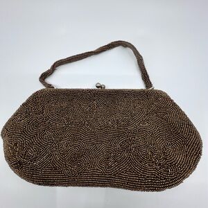 Vintage bronze colored Beaded purse